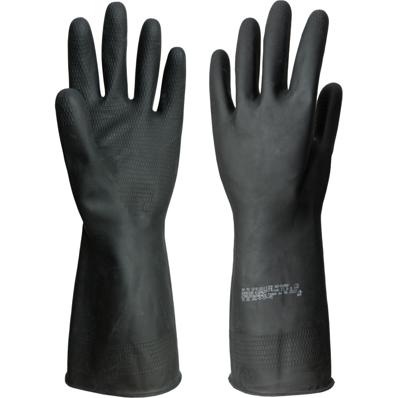 Перчатки защитные АЗРИХИМ КЩС тип-2 из латекса черные (размер 10 , XL)