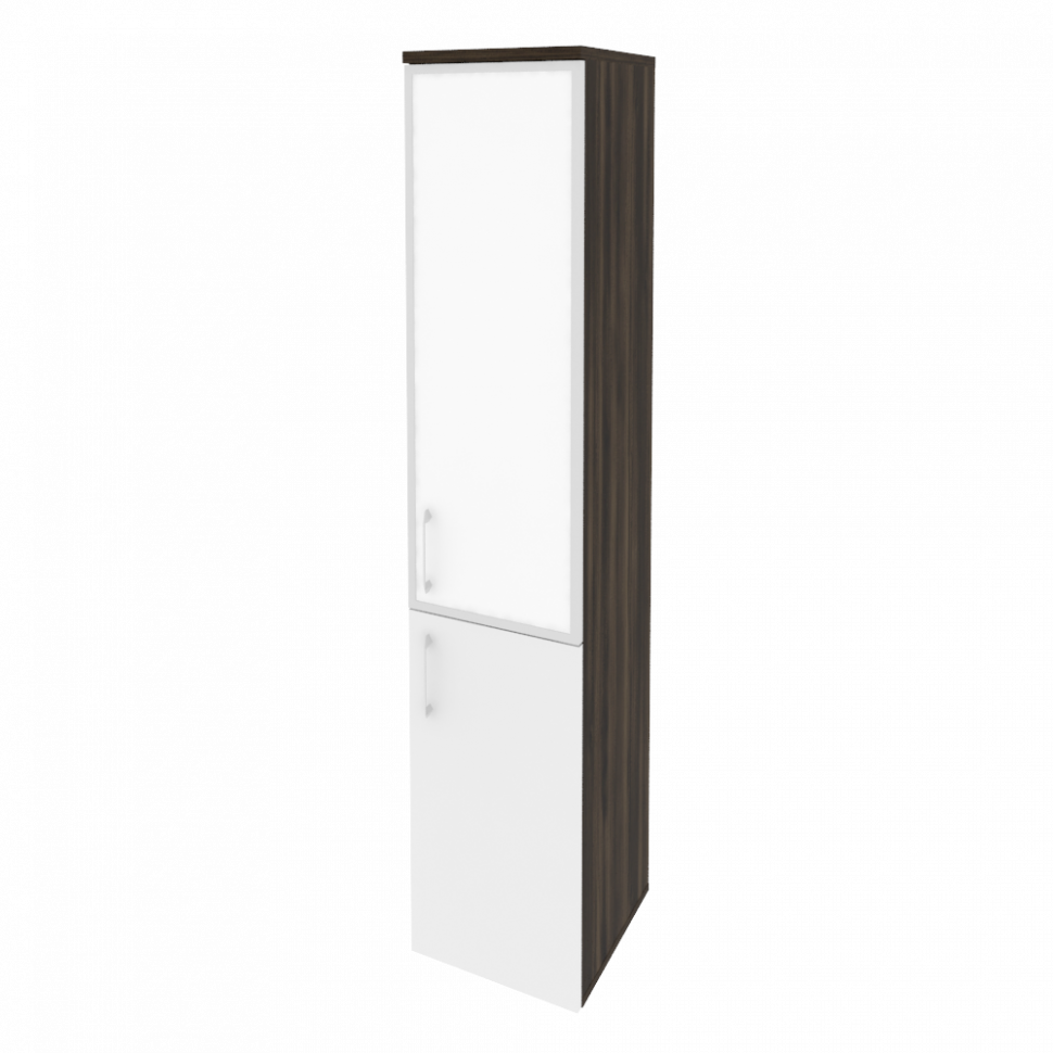 Onix Шкаф высокий узкий правый O.SU-1.2 R (R) white Дуб Мали/Белый Бриллиант/Стекло White 400*420*19