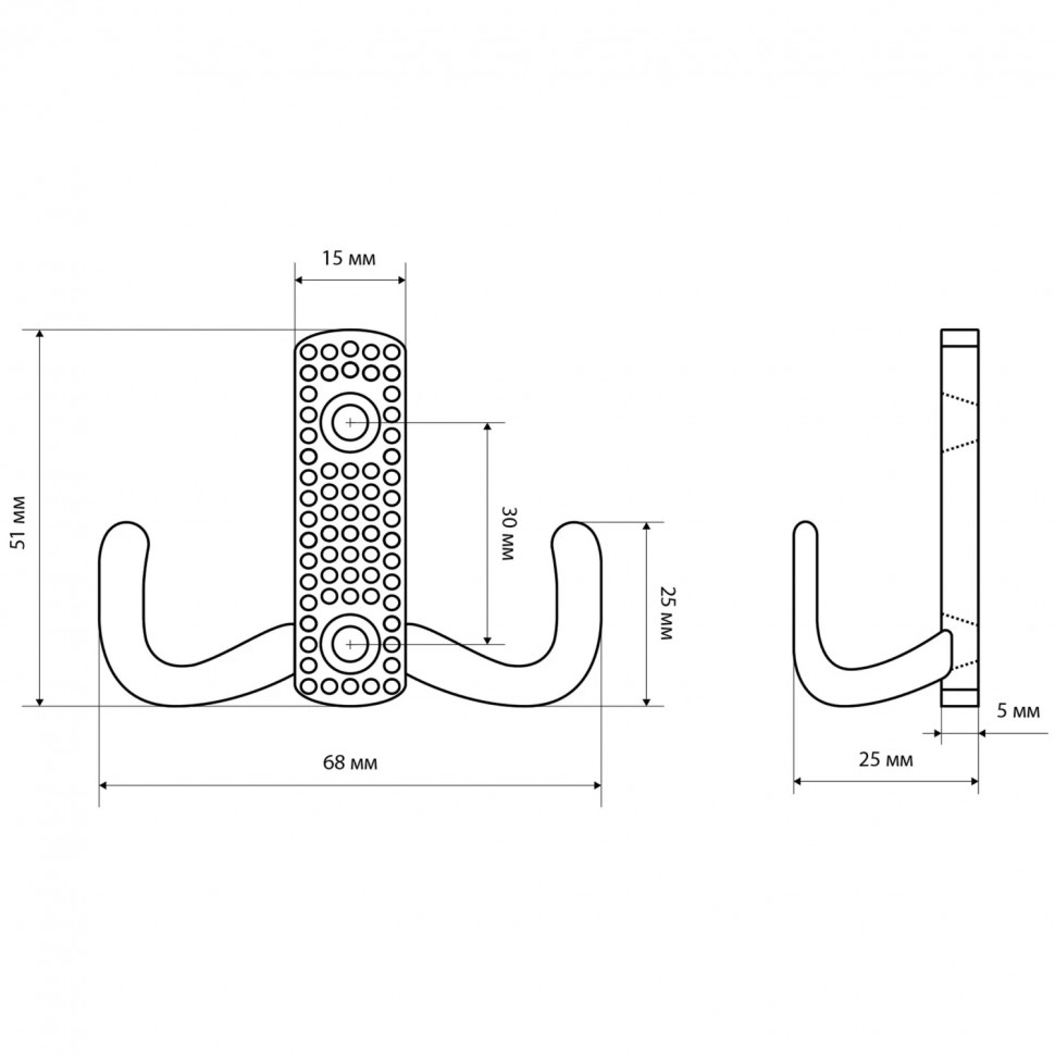 Вешалка настенная УЗК Крючок двухрожковый StahlBuro 011 B AC(16128),ст.медь Вешалка настенная УЗК Крючок двухрожковый StahlBuro 011 B AC(16128),ст.медь