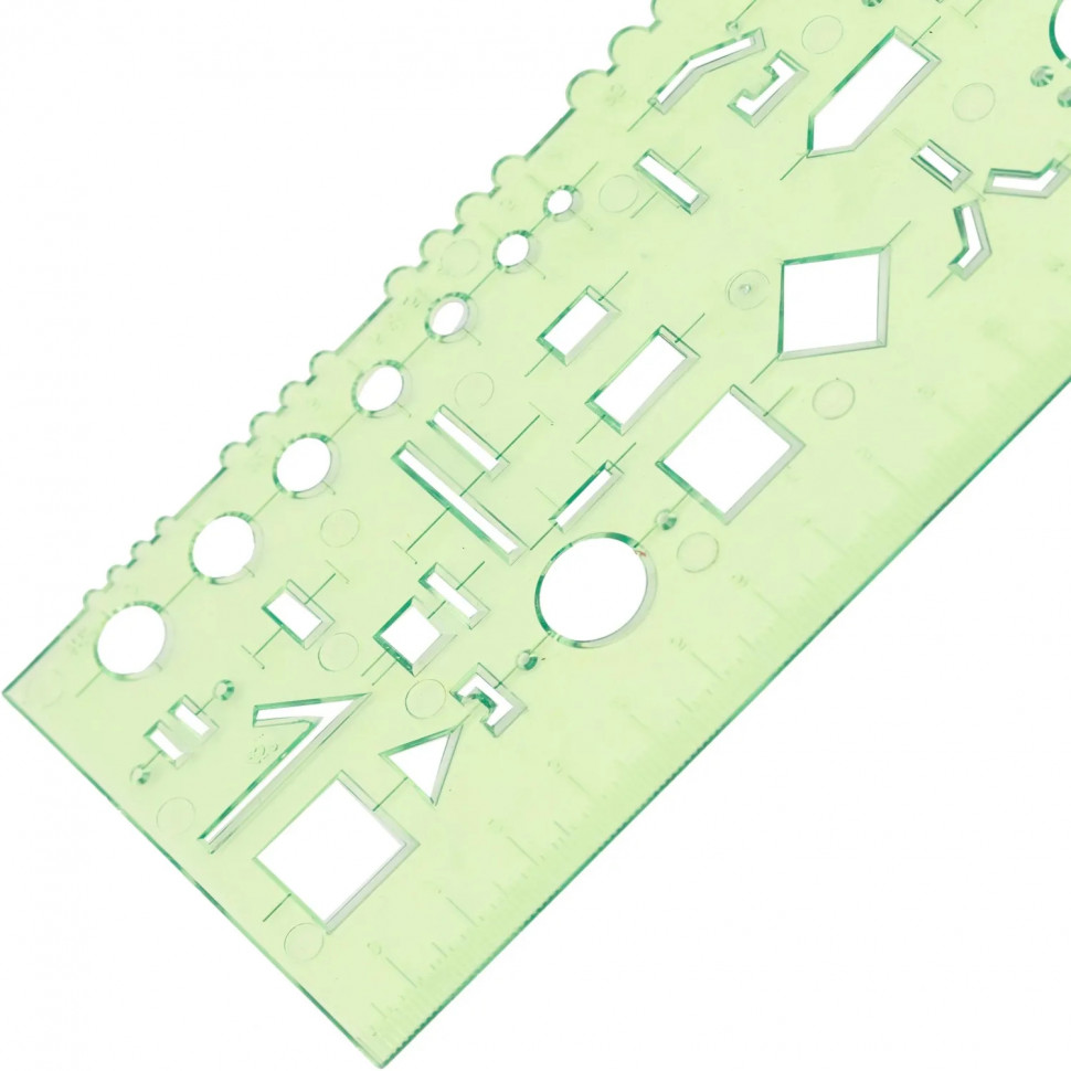 Линейка радиотехническая 18см Attache  прозрачная зеленая