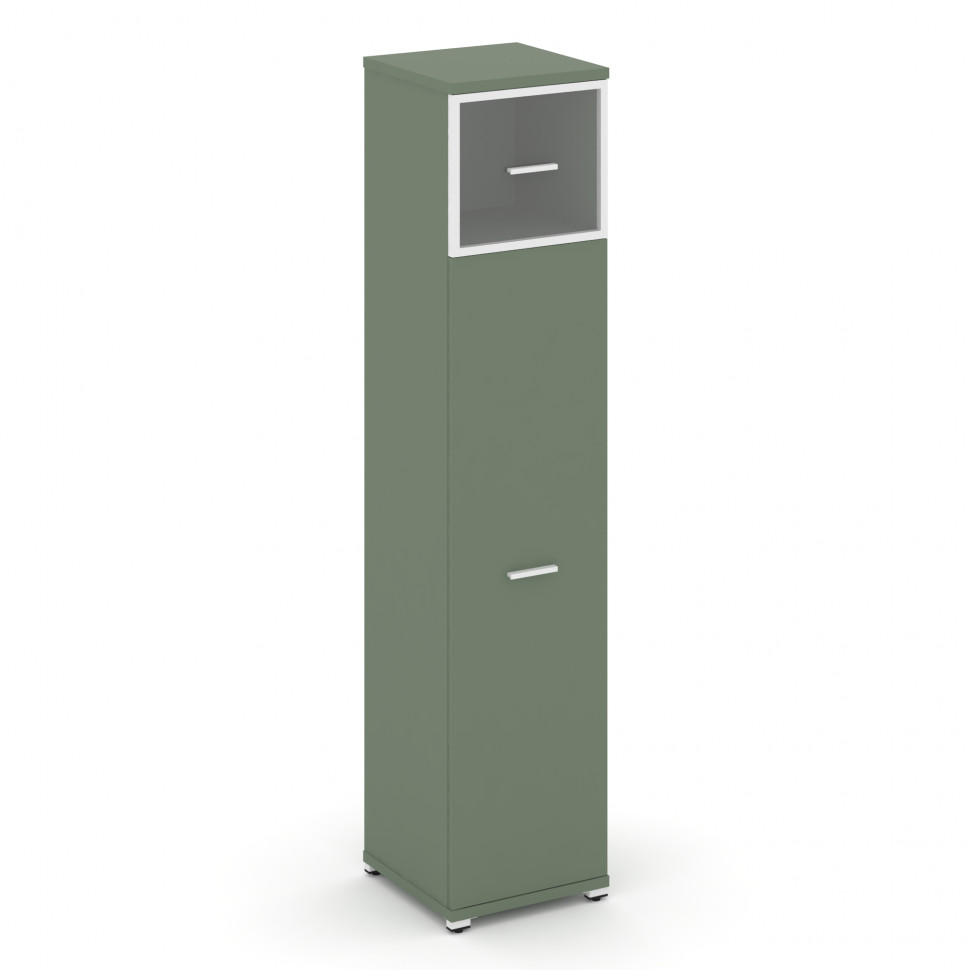 Concept Шкаф 1 узкая секция, 5 ниш CN.STU-517 RPW W Кобо/Металл Белый/Прозрачный 420*420*1922