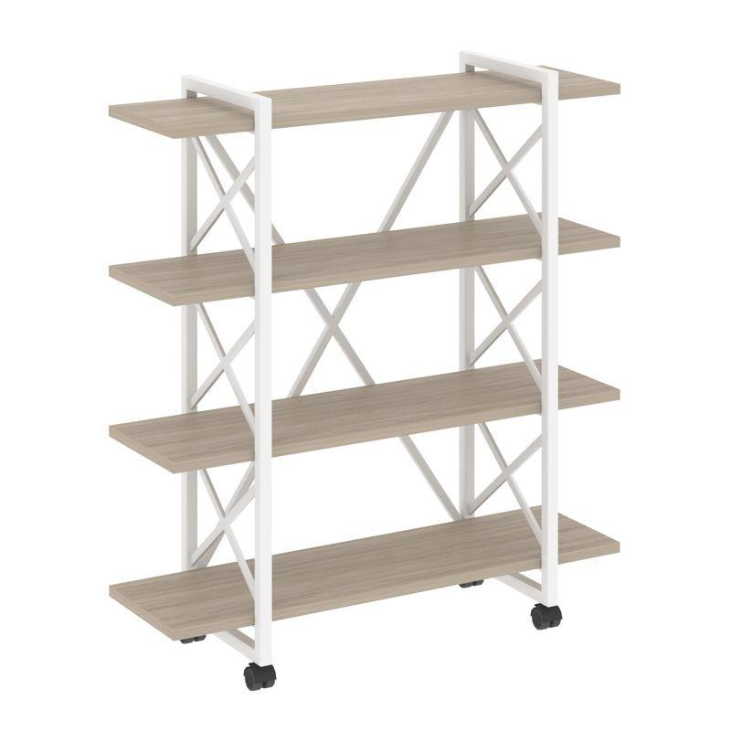 Loft Стеллаж на колесных опорах-4 полки VR.L-MST.K-4.8V Дуб Аттик/Металл Белый 1200*400*1334 Loft Стеллаж на колесных опорах-4 полки VR.L-MST.K-4.8V Дуб Аттик/Металл Белый 1200*400*1334