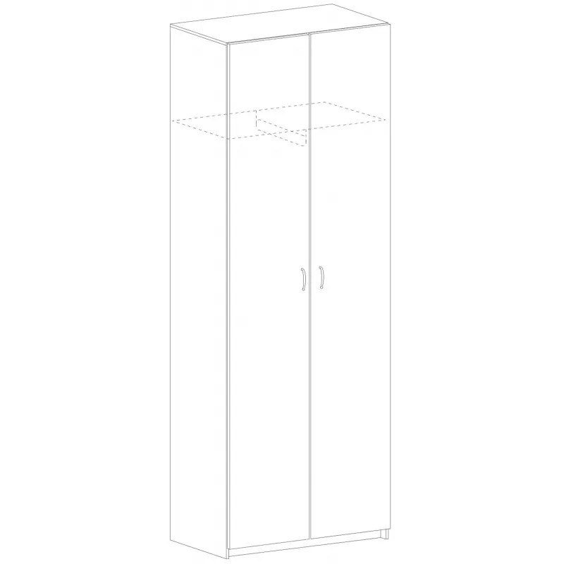 Шкаф SP Бюджет д/одежды 2555 (880,878) дуб ш.св/серый 1810(430/030)