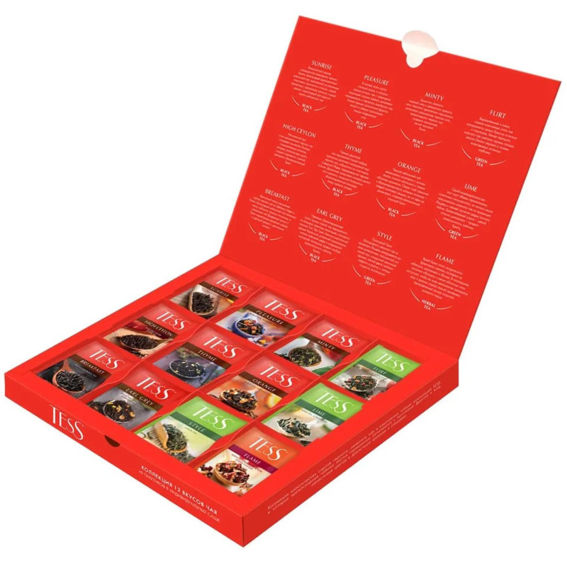 Чай Tess набор чая 12 видов, 1уп/60пак. 1175-12-4