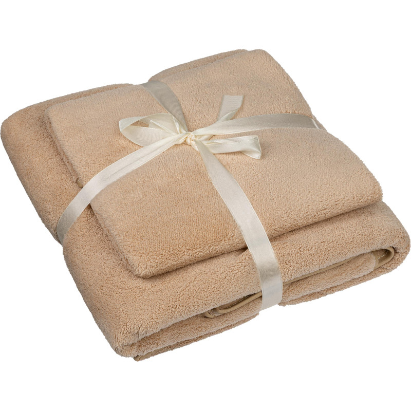 Набор полотенец махровых Luscan 300г/м2, 35x75/70x140 см бежевый