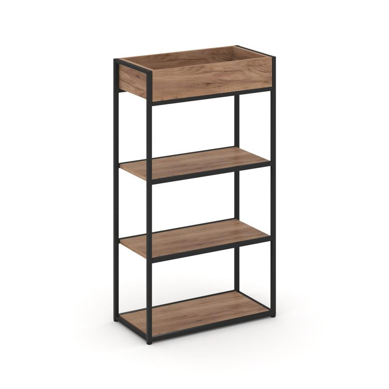 Rift Стеллаж металлический высокий приставной RF.STM-001 Дуб Табак/Металл Черный 596*350*1250