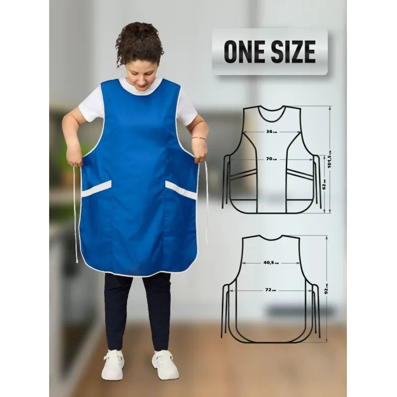 Фартук сарафан Маркет Мастер  цвет васильковый/белый