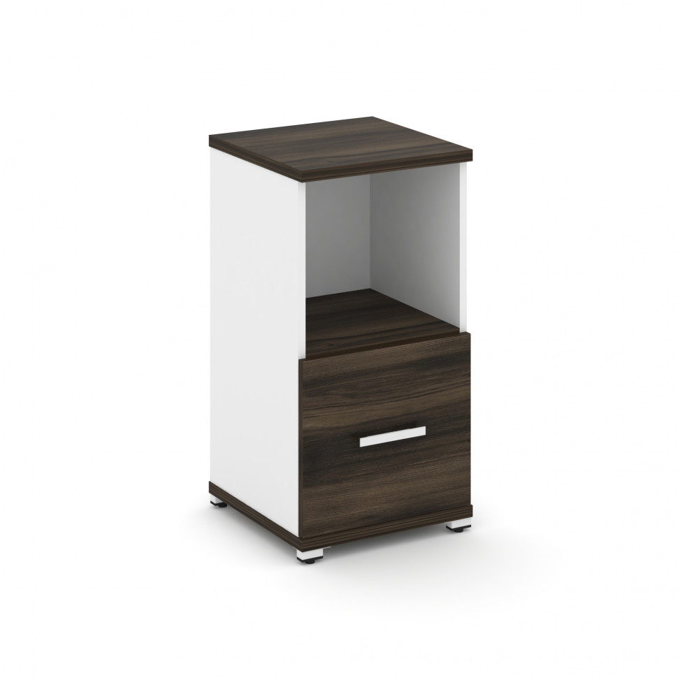 Concept Шкаф 1 узкая секция, 2 ниши CN.STU-211 W Дуб Мали/Белый Бриллиант/Металл Белый 420*420*818