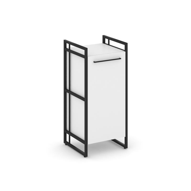 Rift Шкаф 2 ниши узкий RF.SU-21 (R) Белый Бриллиант/Металл Черный/Черный Ручки 420*396*924