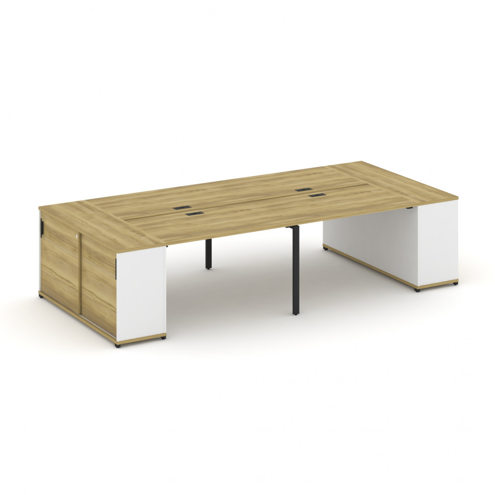 Concept Рабочая станция с опорными шкафами-купе CN.DRS-278 B Дуб Винченцо/Белый Бриллиант/Металл Чер Concept Рабочая станция с опорными шкафами-купе CN.DRS-278 B Дуб Винченцо/Белый Бриллиант/Металл Чер