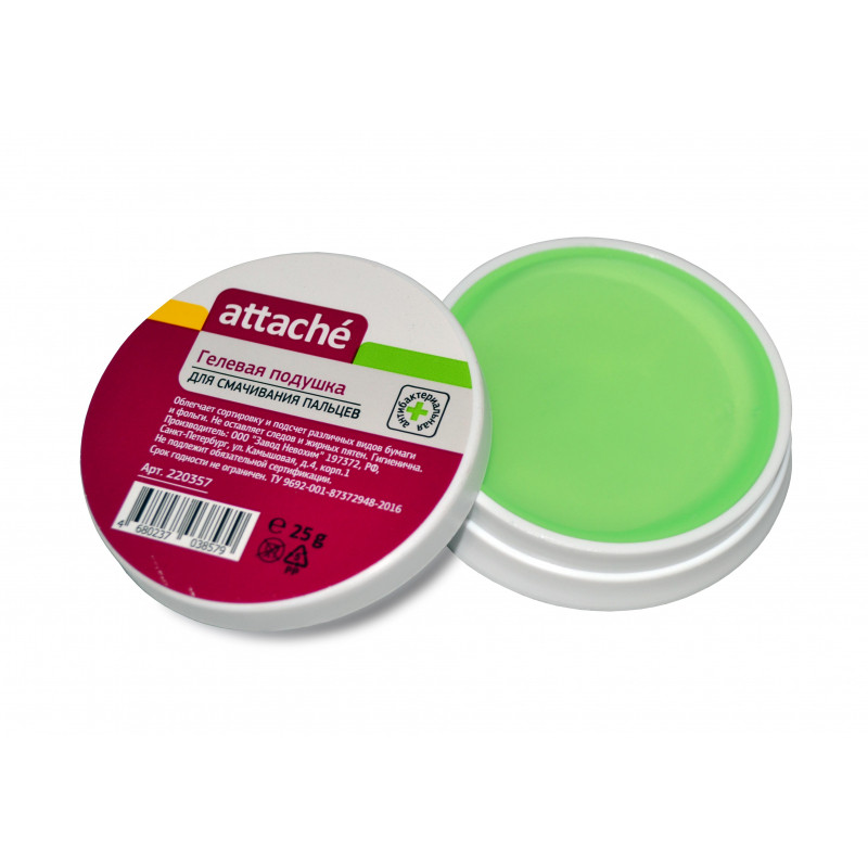 Подушка для смачивания пальцев гелевая ATTACHE 25г Россия (3шт./уп.)