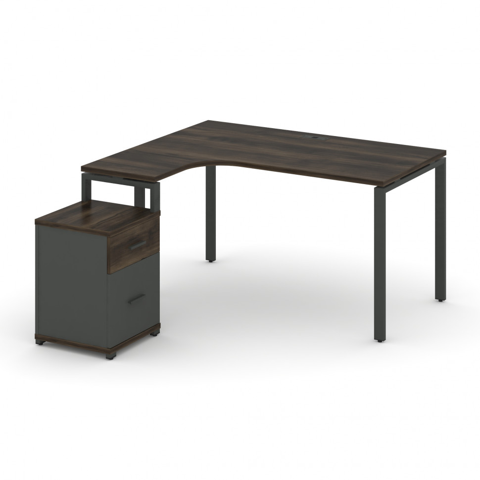 Concept Стол эргономичный с опорной тумбой CN.SA-306(L) A Дуб Мали/Антрацит/Металл Антрацит 1380*118 Concept Стол эргономичный с опорной тумбой CN.SA-306(L) A Дуб Мали/Антрацит/Металл Антрацит 1380*118