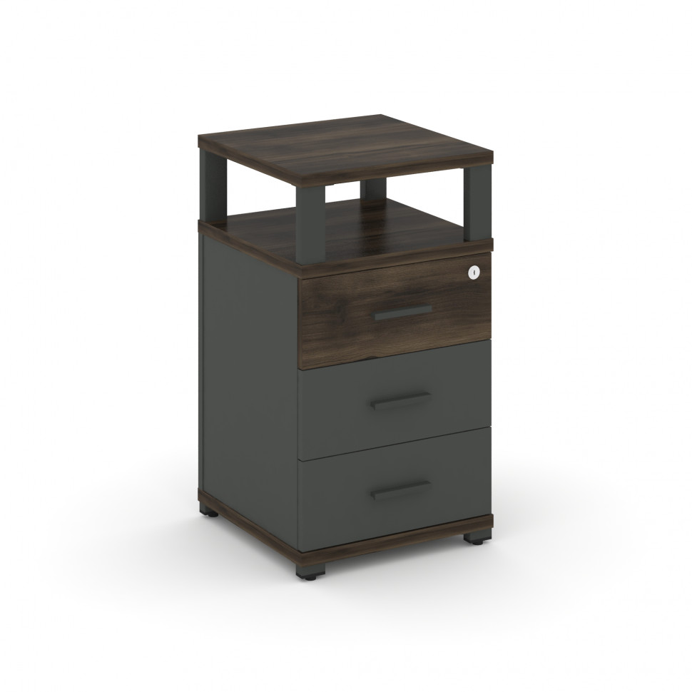 Concept Тумба приставная 3 ящ. с надставкой CN.TUP-003 A Дуб Мали/Антрацит/Металл Антрацит 420*420*7 Concept Тумба приставная 3 ящ. с надставкой CN.TUP-003 A Дуб Мали/Антрацит/Металл Антрацит 420*420*7