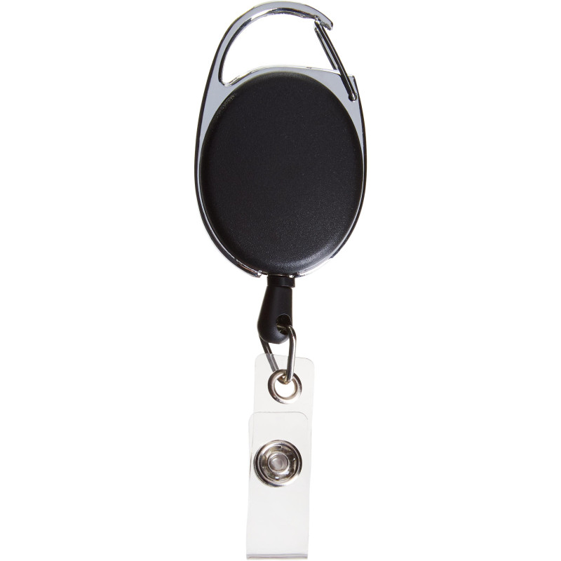 Держатель для бейджа Комус с рулеткой черный (без бейджа) 1шт