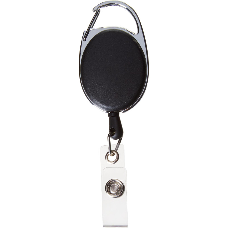 Держатель для бейджа Комус с рулеткой черный (без бейджа) 1шт