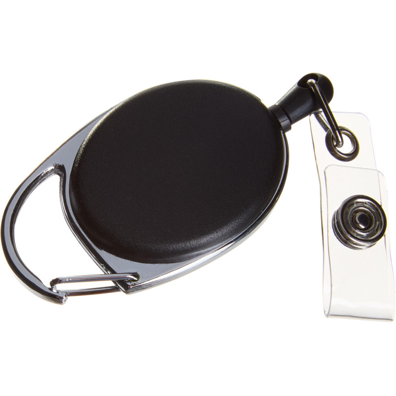 Держатель для бейджа Комус с рулеткой черный (без бейджа) 1шт