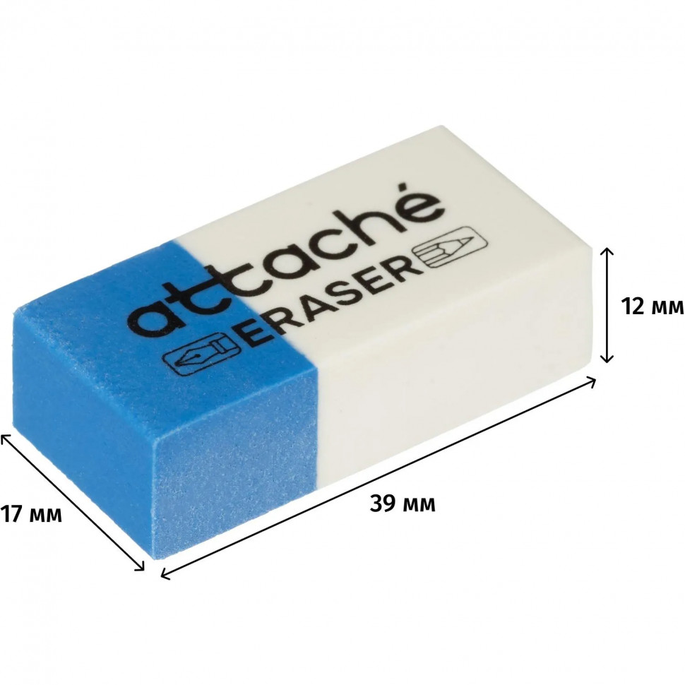 Ластик прямоугольный Attache 39x17x12,термопл.кауч,син/бел,д/ручки и каранд Ластик прямоугольный Attache 39x17x12,термопл.кауч,син/бел,д/ручки и каранд