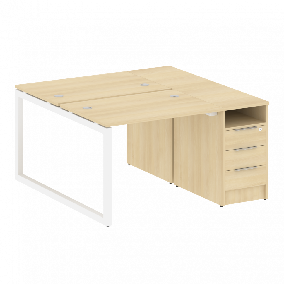 Metal System Quattro Рабочая станция с тумбой на О-образном м/к 50БО.РС-СТП-2.1 Акация Лорка/Металл Metal System Quattro Рабочая станция с тумбой на О-образном м/к 50БО.РС-СТП-2.1 Акация Лорка/Металл