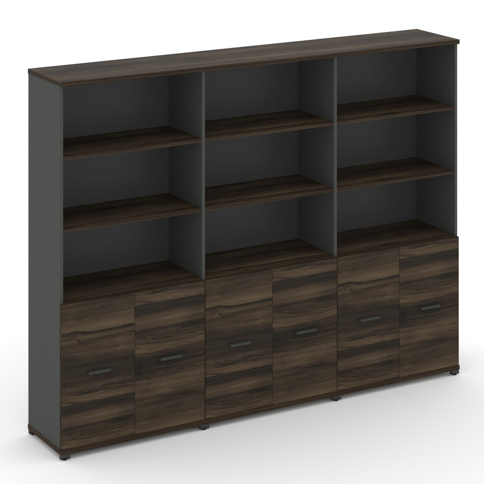 Concept Шкаф 3 широкие секции, 5 ниш CN.STS-531 A Дуб Мали/Антрацит/Металл Антрацит 2500*420*1922