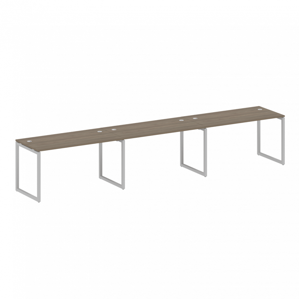 Metal System Quattro Рабочая станция на 3 места на О-образном м/к 40БО.СМ-3.3 Вяз Благородный/Металл