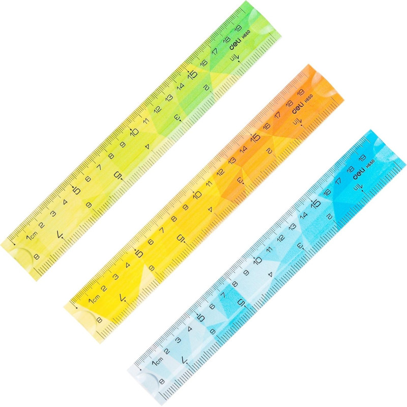 Линейка 20 см Deli EH650, гибкая, цвет в ассортименте
