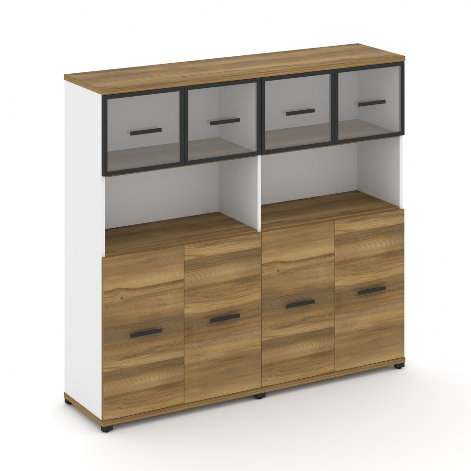 Concept Шкаф 2 широкие секции, 4 ниши CN.STS-425 RPB B Сандал Янтарный/Белый Бриллиант/Металл Черный Concept Шкаф 2 широкие секции, 4 ниши CN.STS-425 RPB B Сандал Янтарный/Белый Бриллиант/Металл Черный