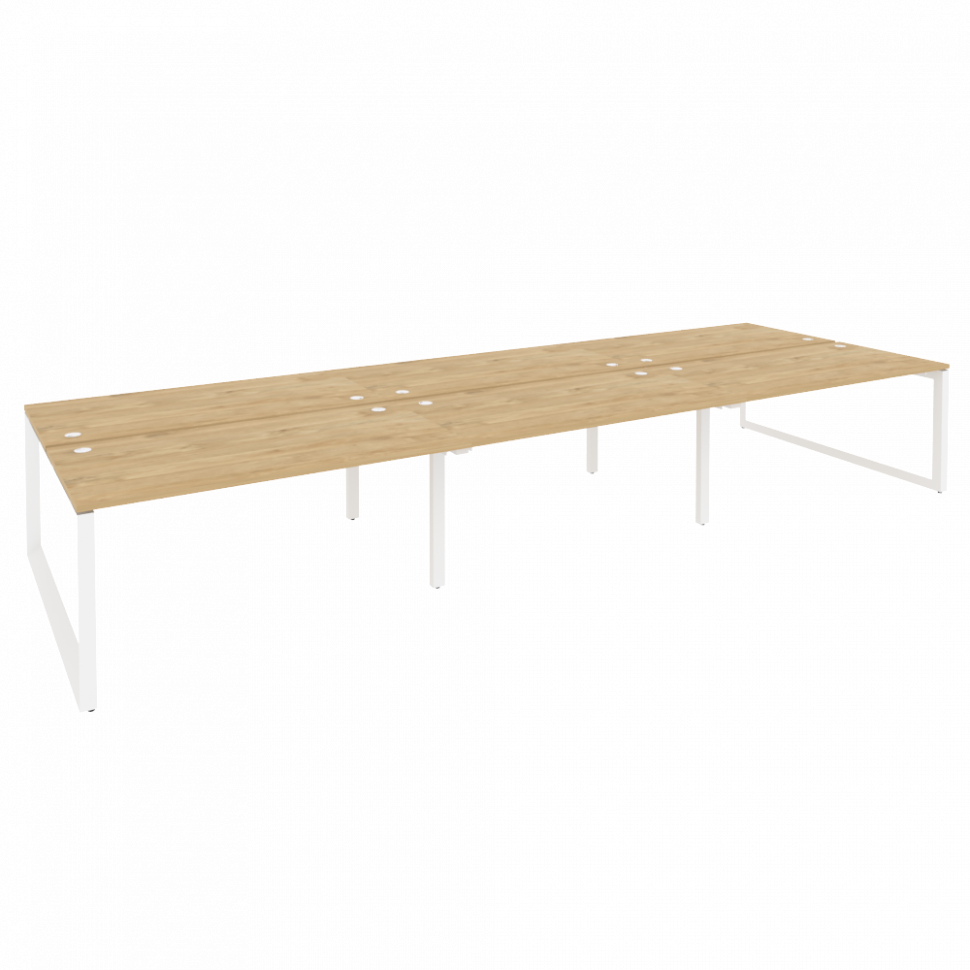 Onix Рабочая станция на О-образном м/к O.MO-D.RS-6.4.8 Тиквуд Светлый/Металл Белый 4740*1635*750