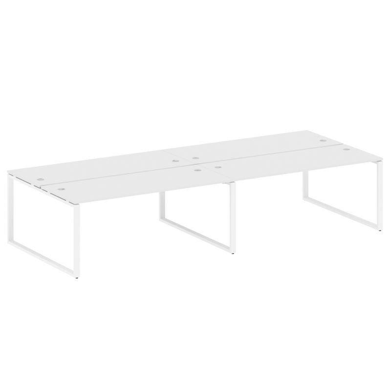 Metal System Рабочая станция на 4 места на О-образном м/к БО.СМ-4.5 Белый/Металл Белый 3600*1475*750 Metal System Рабочая станция на 4 места на О-образном м/к БО.СМ-4.5 Белый/Металл Белый 3600*1475*750