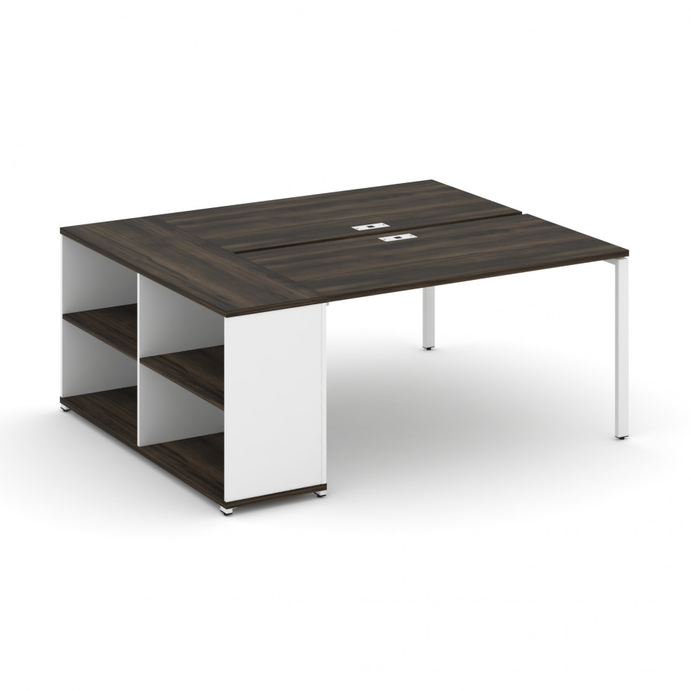 Concept Рабочая станция с опорным стеллажом CN.DRS-203 Дуб Мали/Белый Бриллиант/Металл Белый 1800*14 Concept Рабочая станция с опорным стеллажом CN.DRS-203 Дуб Мали/Белый Бриллиант/Металл Белый 1800*14