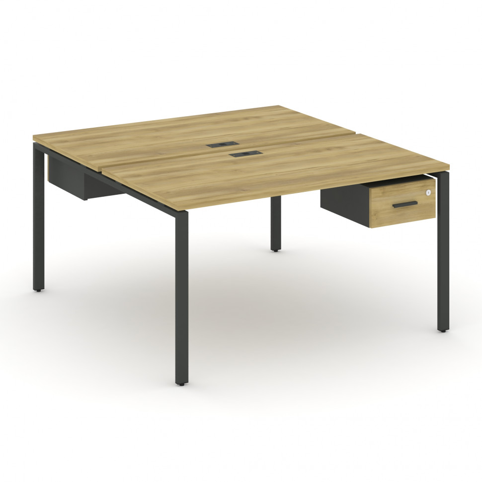 Concept Рабочая станция 2 сторонняя с подвесными тумбами на 2 места CN.DRS-111 A Дуб Винченцо/Антрац