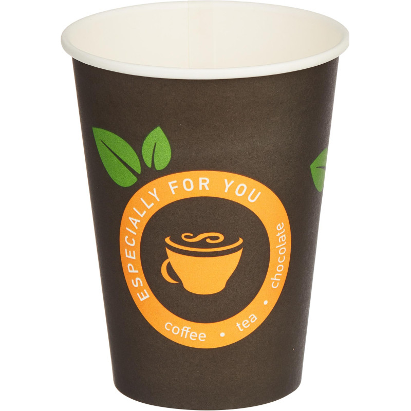 Стакан одноразовый бум 1-сл. 350 мл d-90мм Кофе с собой (MIX) 50шт/уп