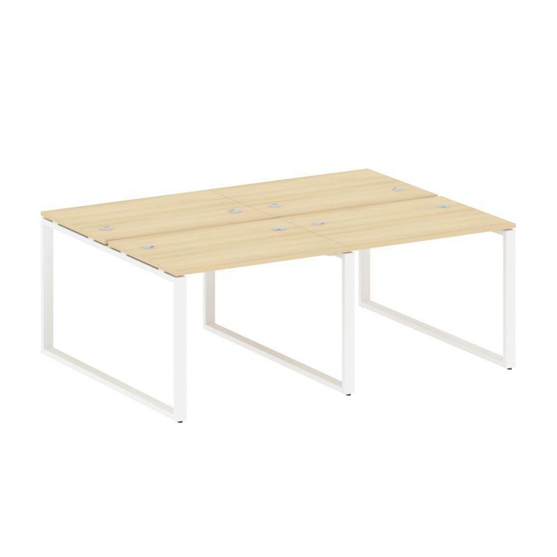 Metal System Рабочая станция на 4 места на О-образном м/к БО.СМ-4.1 Акация Лорка/Металл Белый 2000*1