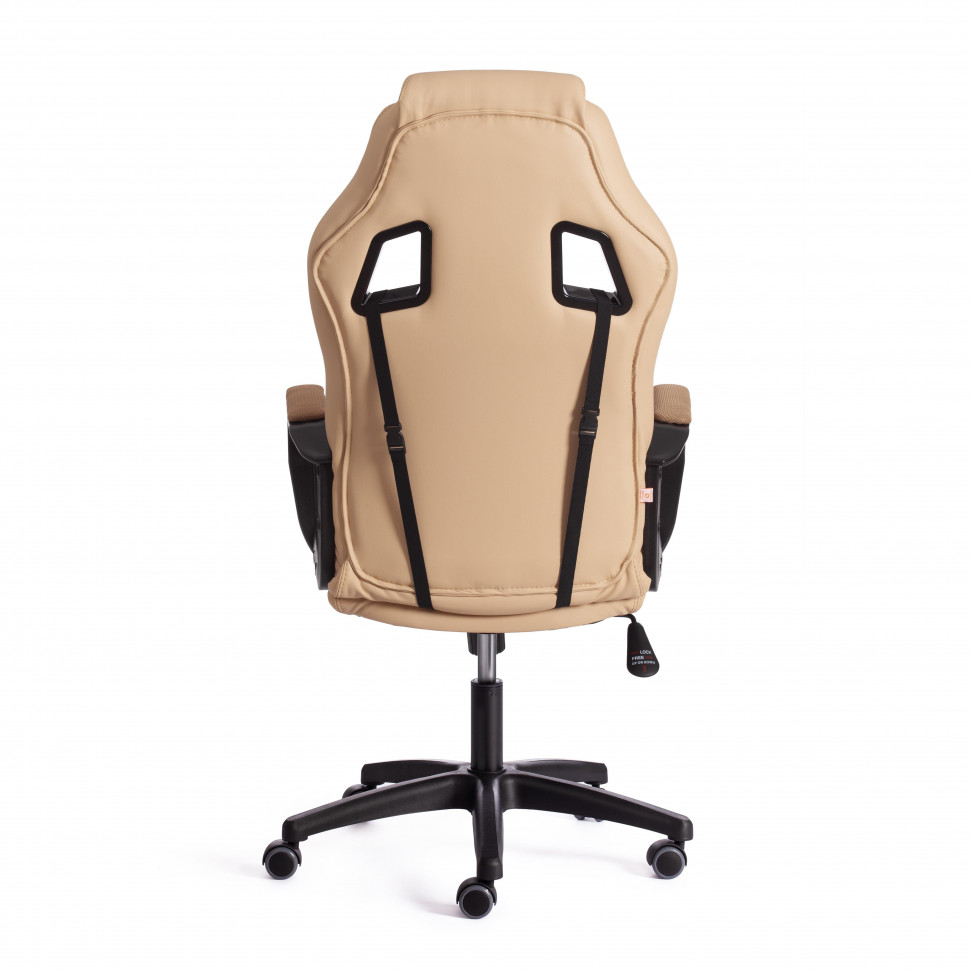 Кресло DRIVER (22) кож/зам/ткань, бежевый/бронза, 36-34/TW-21