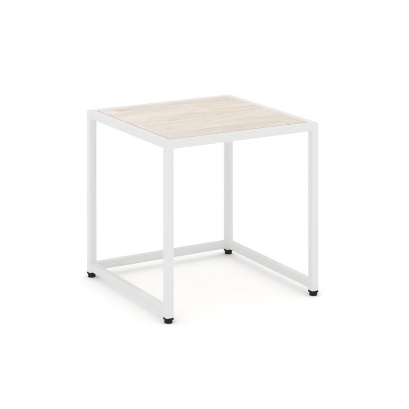 Loft Стол журнальный VR.L-SJK-45 Денвер Светлый/Металл Белый 450*450*450 Loft Стол журнальный VR.L-SJK-45 Денвер Светлый/Металл Белый 450*450*450