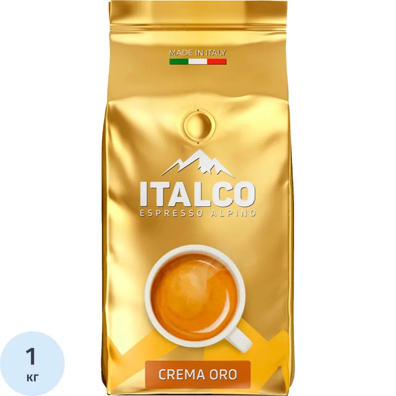 Кофе Italco Crema Oro Крема Оро, жареный в зернах, 1кг