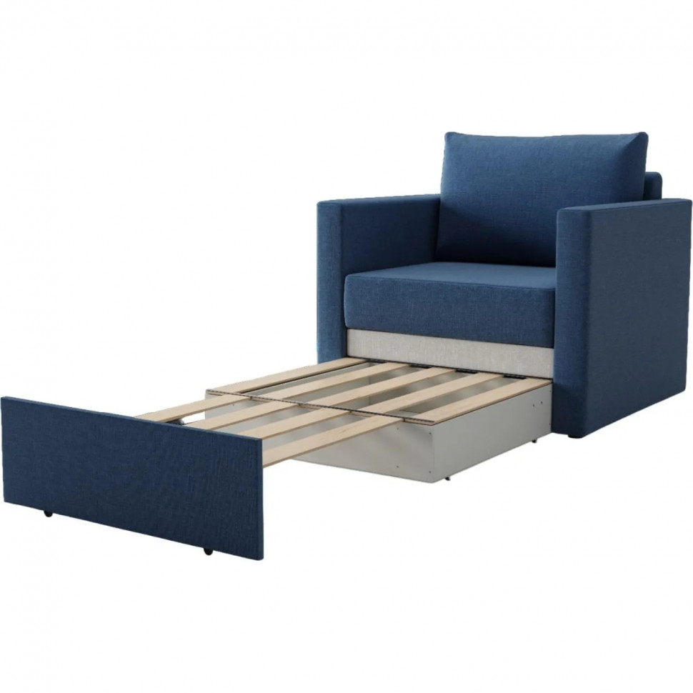 Кресло SAL_0MX_АЛЬФА раскладное, ткань Рогожка Шифт темно-синий