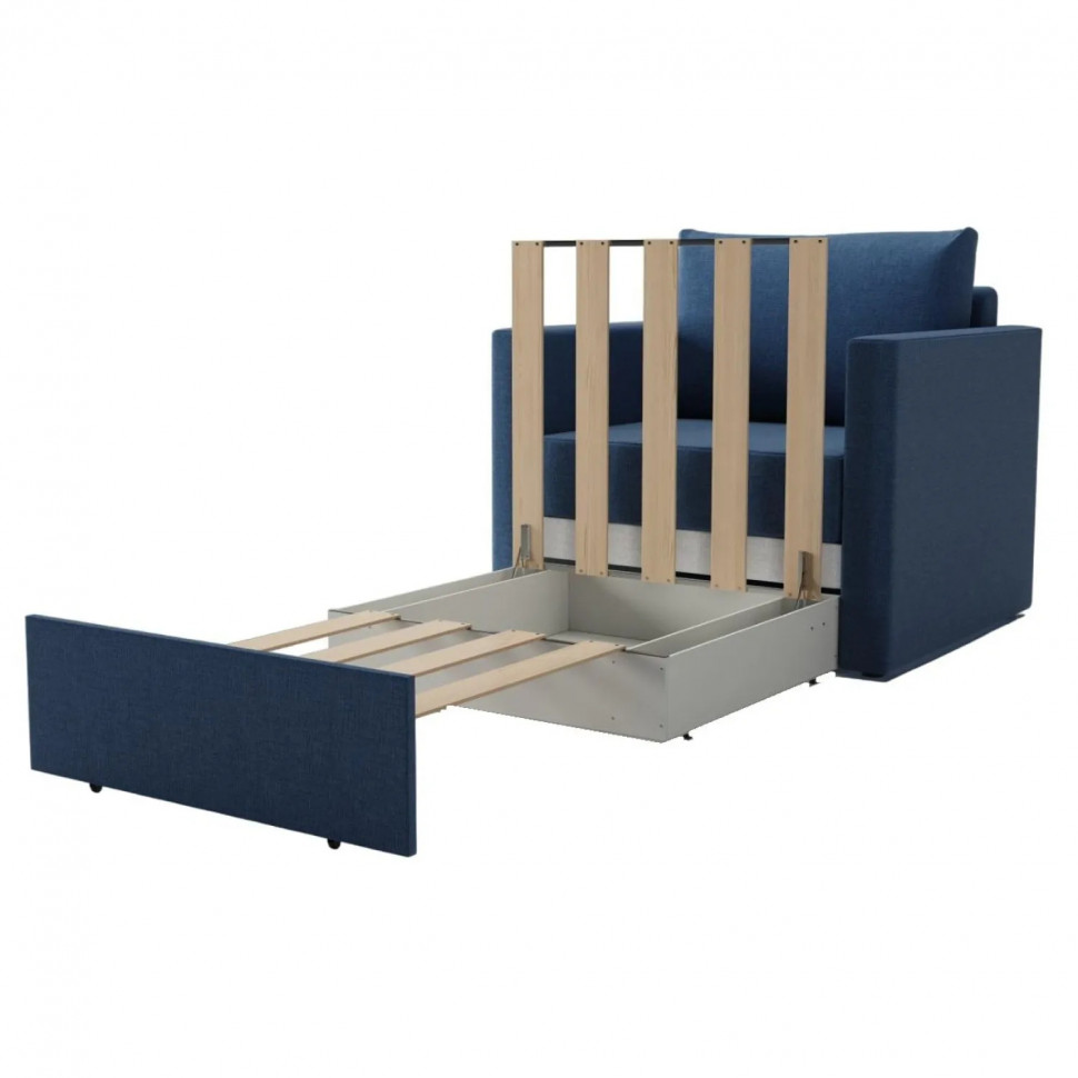 Кресло SAL_0MX_АЛЬФА раскладное, ткань Рогожка Шифт темно-синий