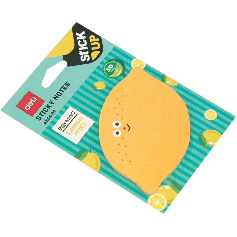 Стикеры с клеевым краем Deli 76х76 мм,30 листов,цвет и форма в асс-те 