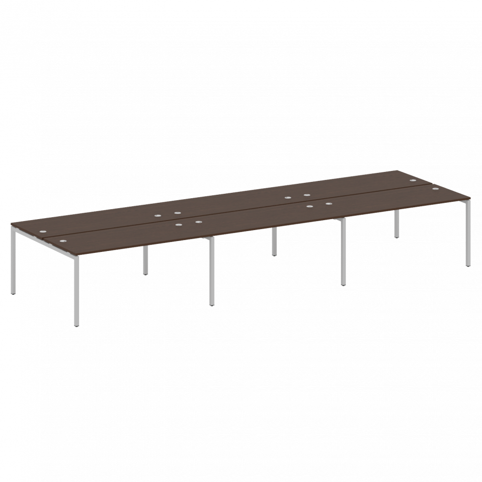 Metal System Quattro Рабочая станция на 6 раб. мест на П-образном м/к 40БП.СМ-6.4 Венге Цаво/Металл Metal System Quattro Рабочая станция на 6 раб. мест на П-образном м/к 40БП.СМ-6.4 Венге Цаво/Металл