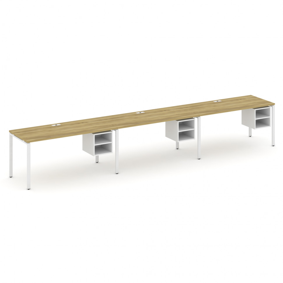 Concept Рабочая станция односторонняя с подвес. тумбами 3 места CN.ORS-128 Дуб Винченцо/Белый Брилли Concept Рабочая станция односторонняя с подвес. тумбами 3 места CN.ORS-128 Дуб Винченцо/Белый Брилли