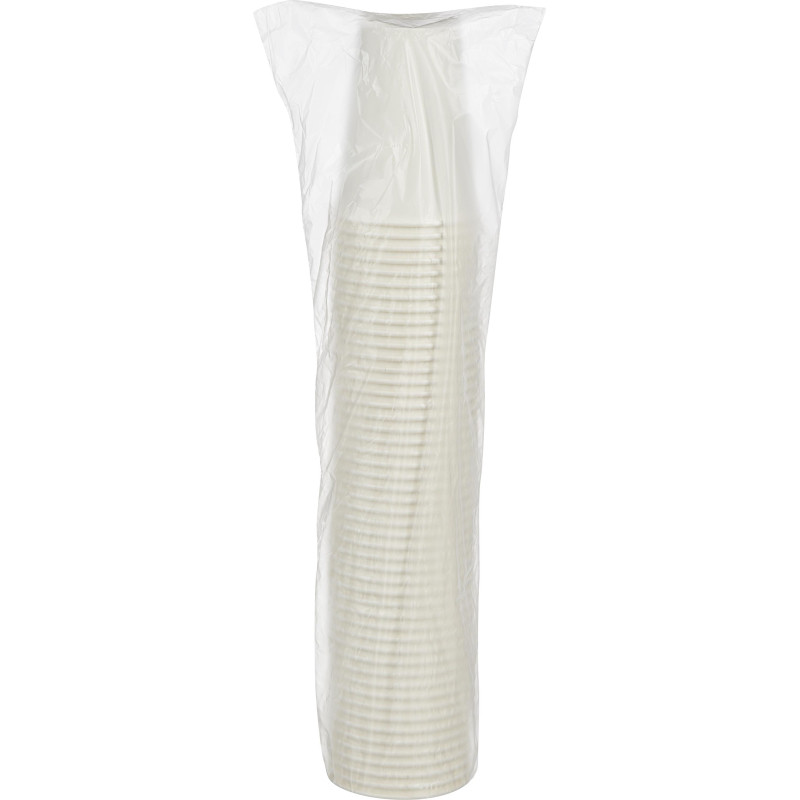 Стакан одноразовый бум 1-сл. d-90мм 300мл белый КОМУС 50шт/уп