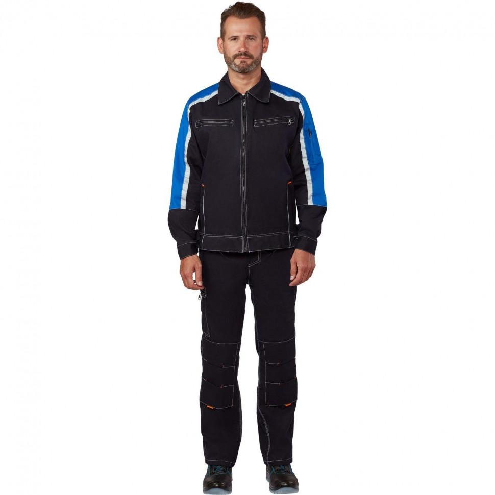 Костюм рабочий летний муж л34-КПК т.син/вас(100%х/б) р.48-50/170-176 (Джет)