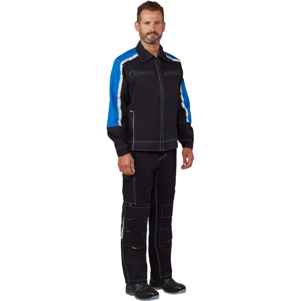 Костюм рабочий летний муж л34-КПК т.син/вас(100%х/б) р.48-50/170-176 (Джет)