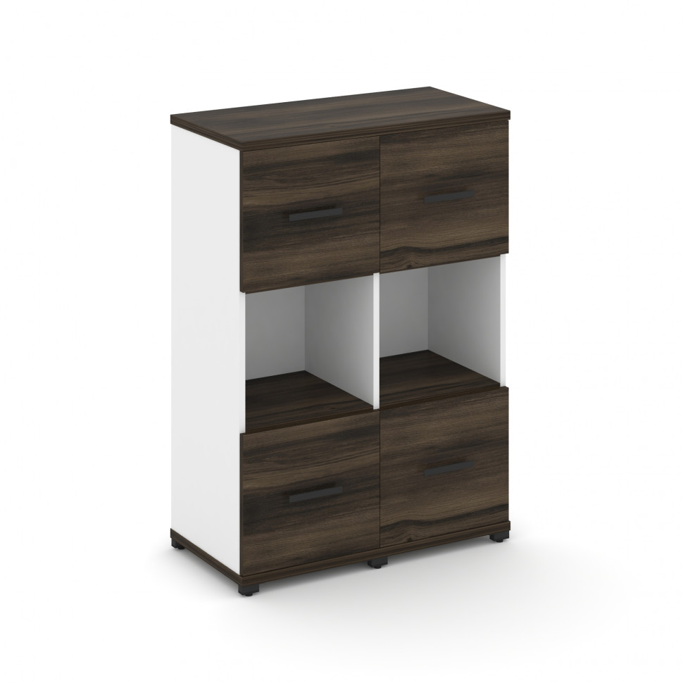 Concept Шкаф 2 узкие секции, 3 ниши CN.STU-325 B Дуб Мали/Белый Бриллиант/Металл Черный 836*420*1186