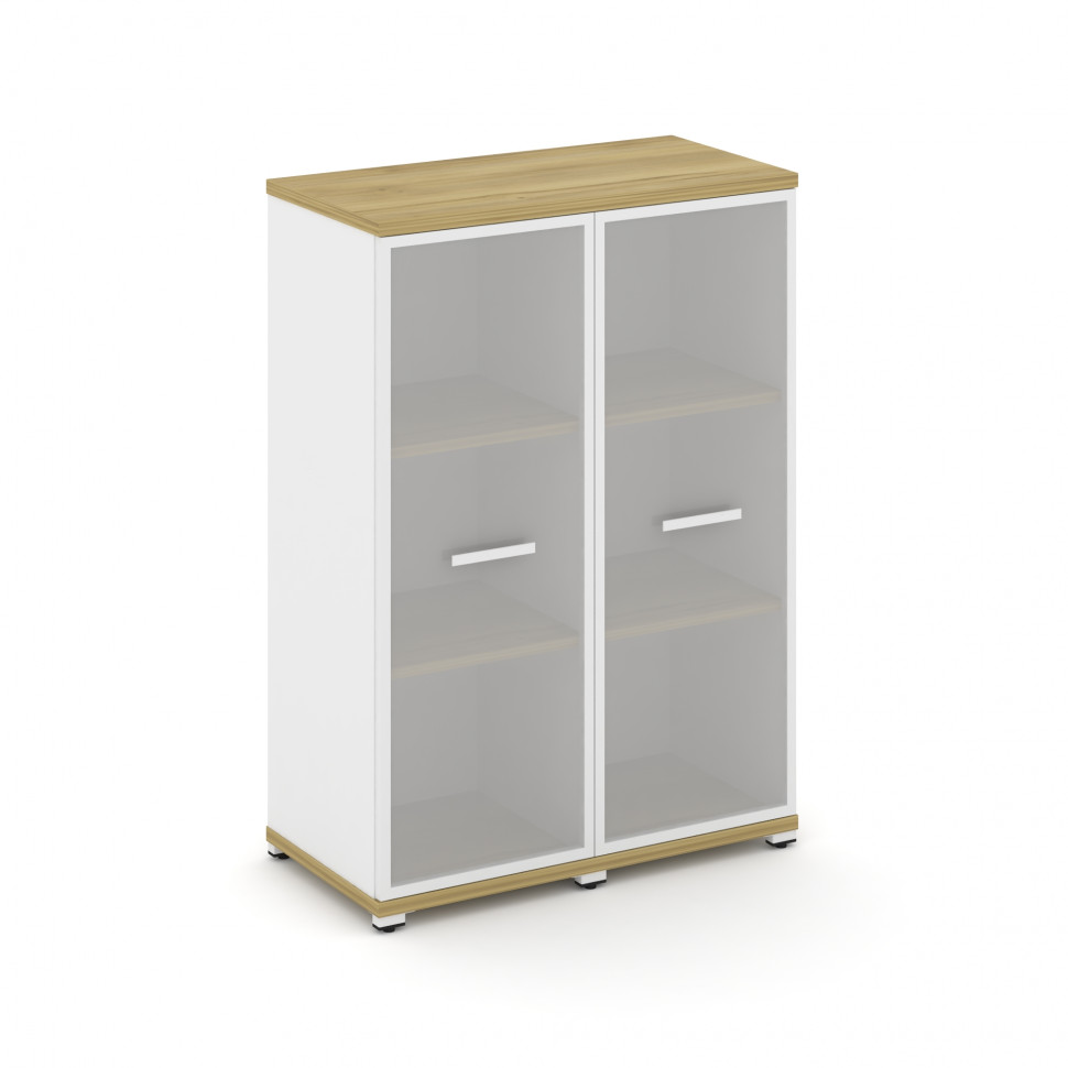 Concept Шкаф 2 узкие секции, 3 ниши CN.STU-326 RMW W Дуб Винченцо/Белый Бриллиант/Металл Белый/Сатин