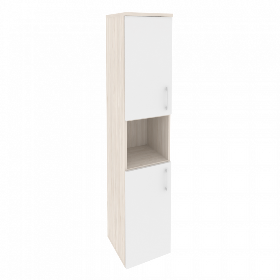 Onix Шкаф высокий узкий левый O.SU-1.5 (L) Денвер Светлый/Белый Бриллиант 400*420*1977