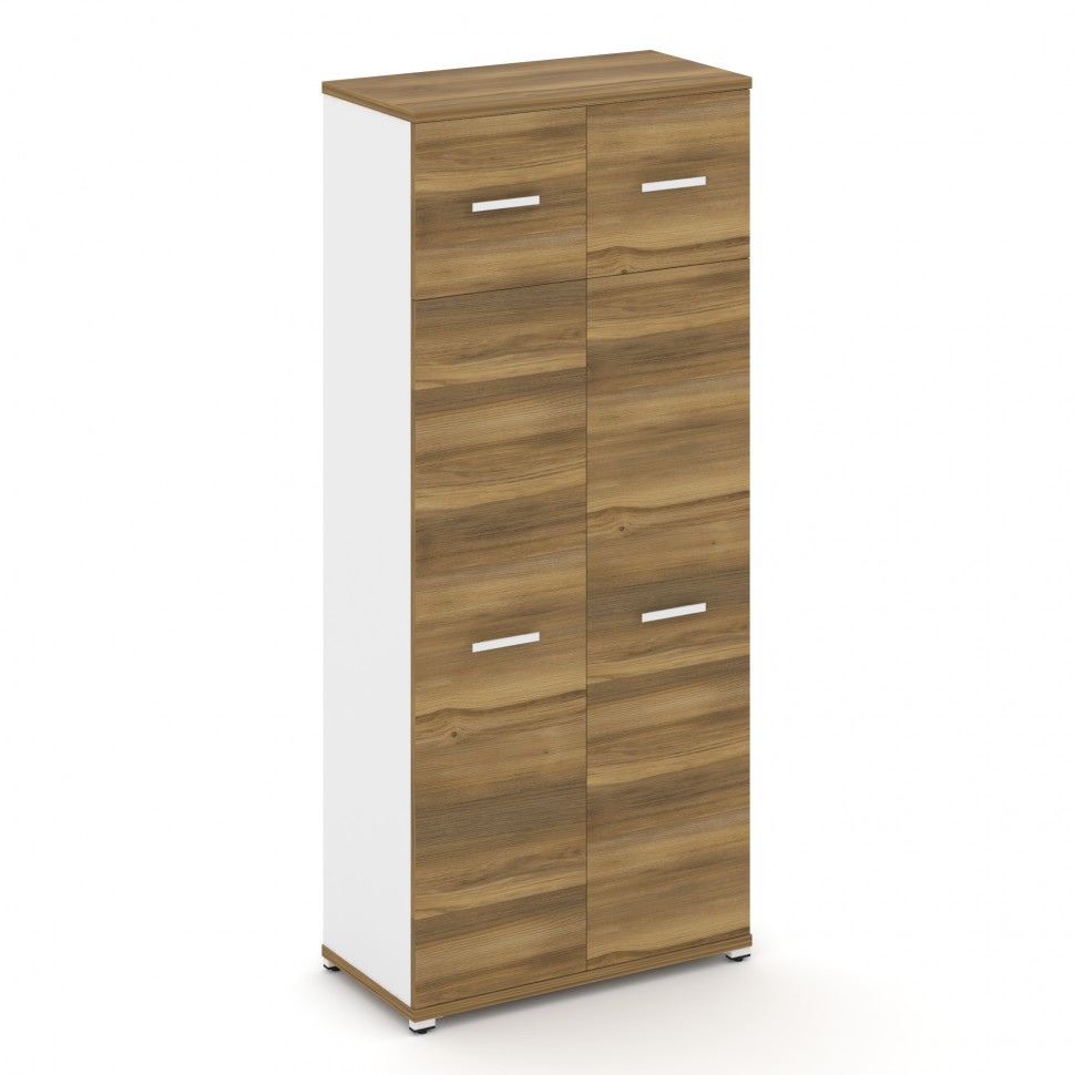 Concept Шкаф 1 широкая секция, 5 ниш CN.STS-517 W Сандал Янтарный/Белый Бриллиант/Металл Белый 836*4