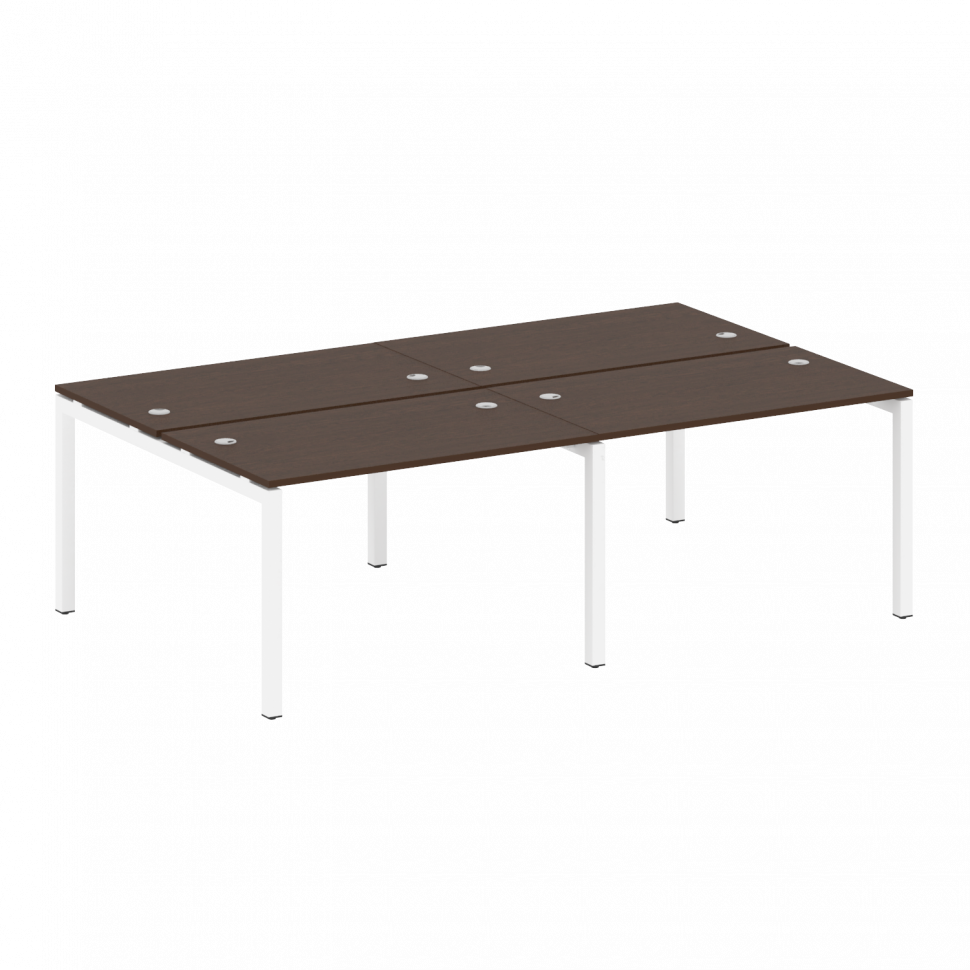 Metal System Quattro Рабочая станция на 4 места на П-образном м/к 50БП.СМ-4.2 Венге Цаво/Металл Белы