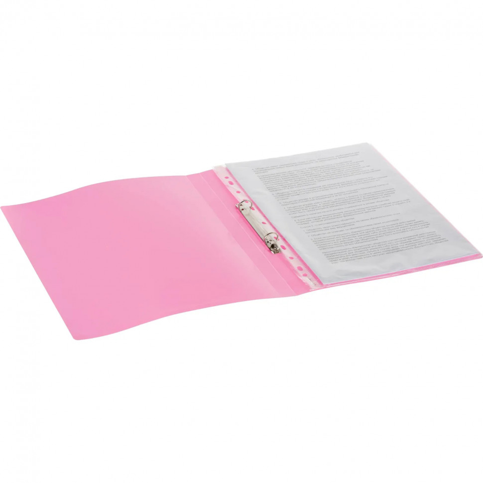Папка на 2-х кольцах Attache Акварель А4 плотн 350мкм, розовая