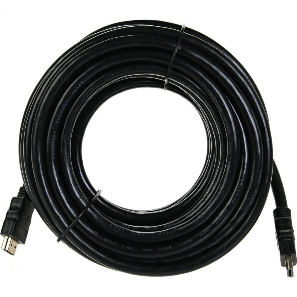 Кабель HDMI-19M-HDMI-19M ver 2.0+3D/Ethern,2 ф-ра 10m Telecom (TCG200F-10M)